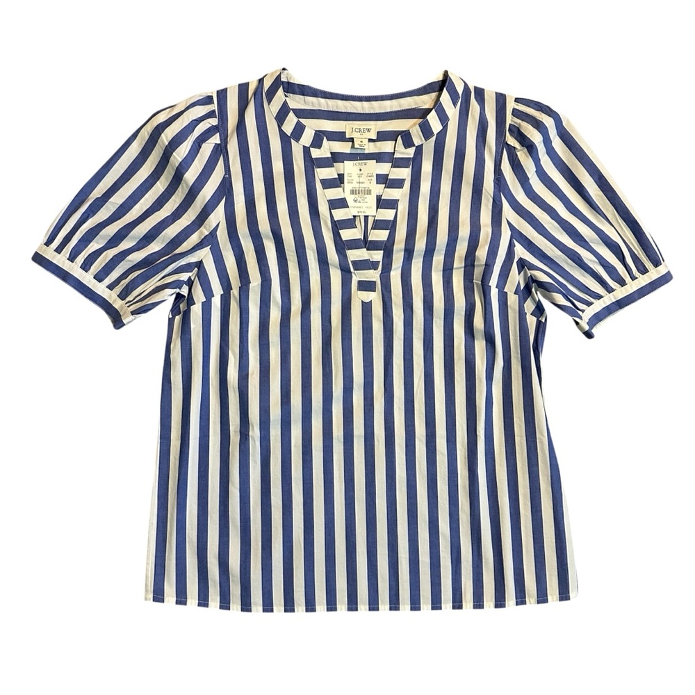 NWT J. Crew  Striped Puff Sleeve Blouse - Women's Size S